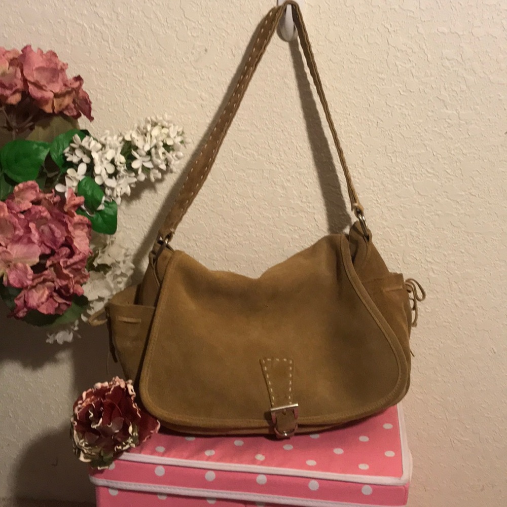 Vintage The Limited Tan Suede Shoulder